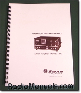 Swan 270 Operating Manual with 11" X 24" Foldout Schematic